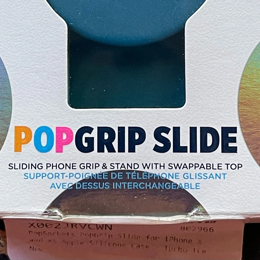 PopSockets PopGrip Slide for iPhone XS Max Apple Silicone Case - Turbo Ice Color